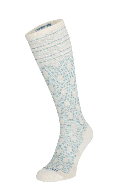Etched Women Moderate Compression Socks Barley sold by Sockwell
