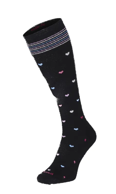Full Heart Women Moderate Compression Socks Black sold by Sockwell