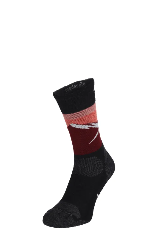 Modern Mountain Crew Men Compression Hiking Socks Black sold by Sockwell