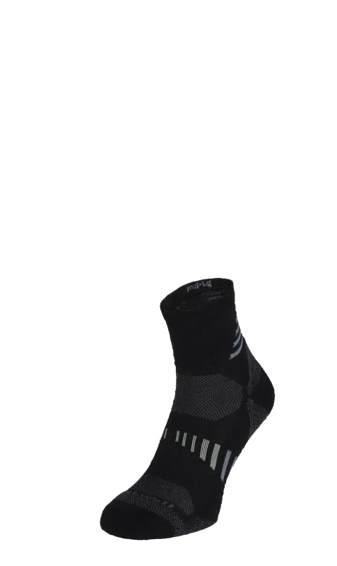 Ascend II Quarter Men Compression Hiking Socks Black sold by Sockwell