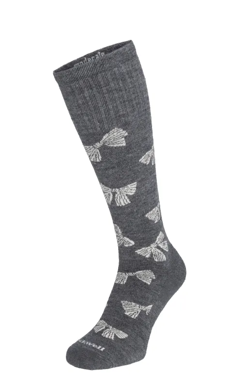 Bows Women Moderate Compression Socks Charcoal sold by Sockwell