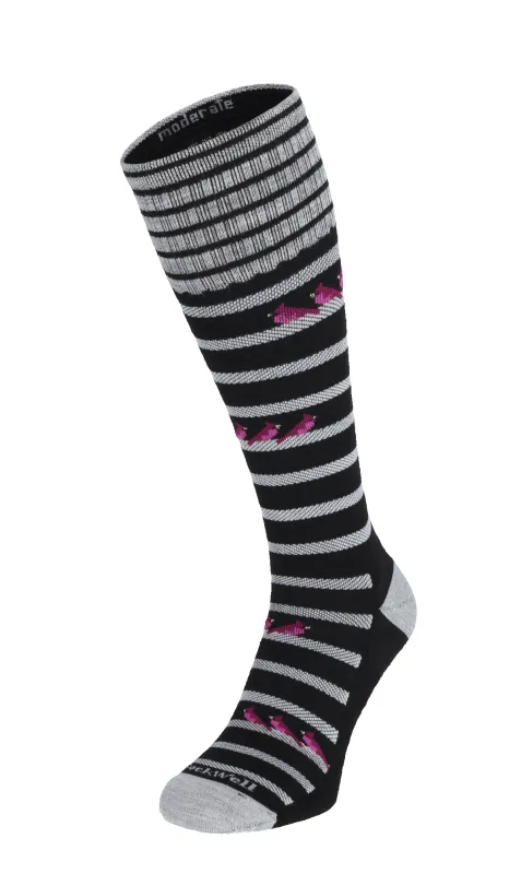 Cardinals Women Moderate Compression Socks Black sold by Sockwell