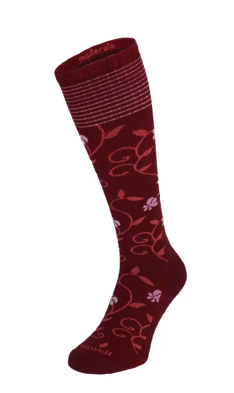 Full Sun Women Moderate Compression Socks Cranberry sold by Sockwell