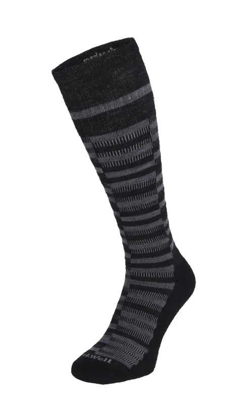 Geo Men Moderate Compression Socks Black sold by Sockwell