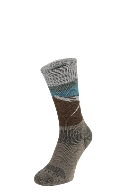 Modern Mountain Crew Men Compression Hiking Socks Khaki sold by Sockwell