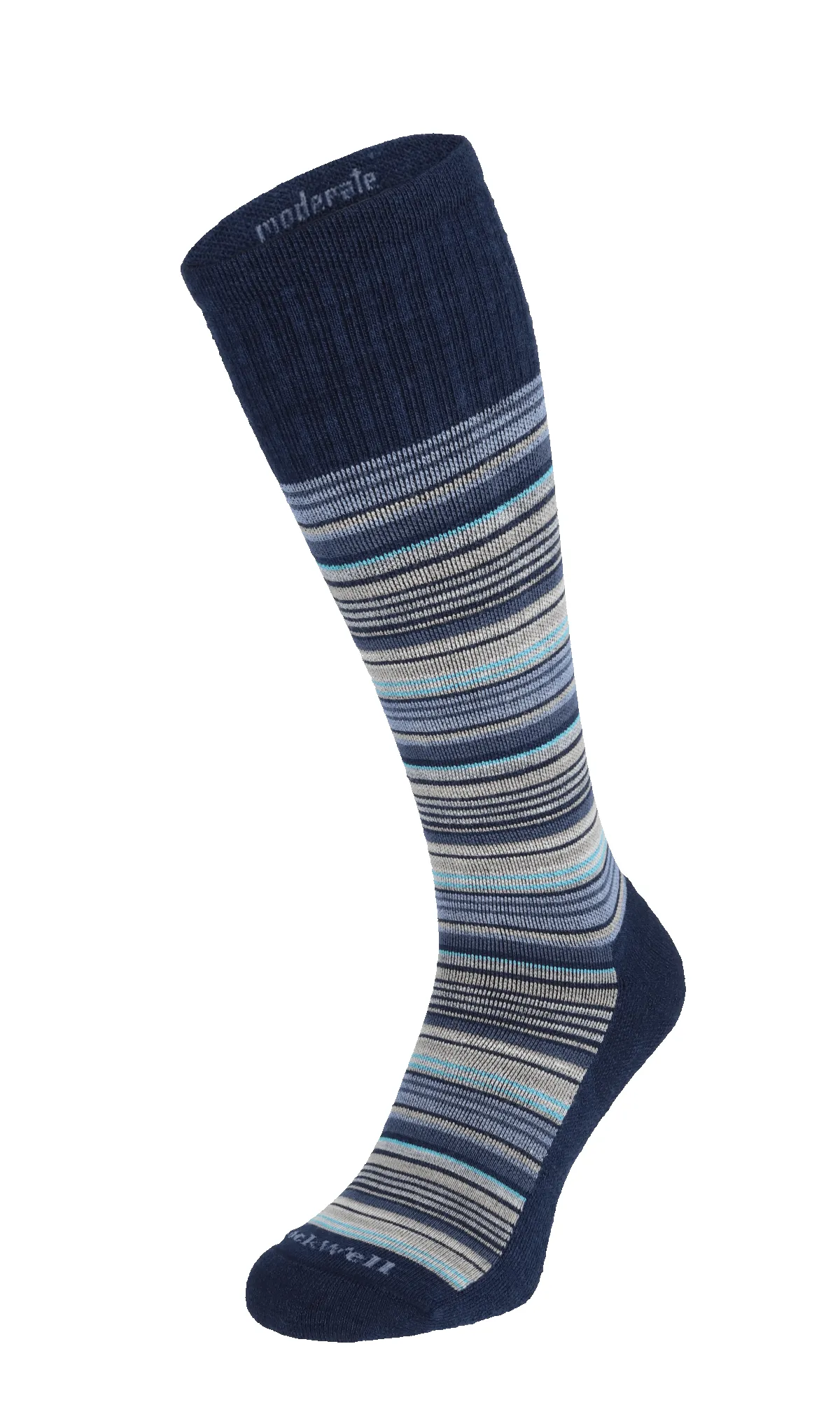 Sunset Stripe Men Moderate Compression Socks Navy sold by Sockwell