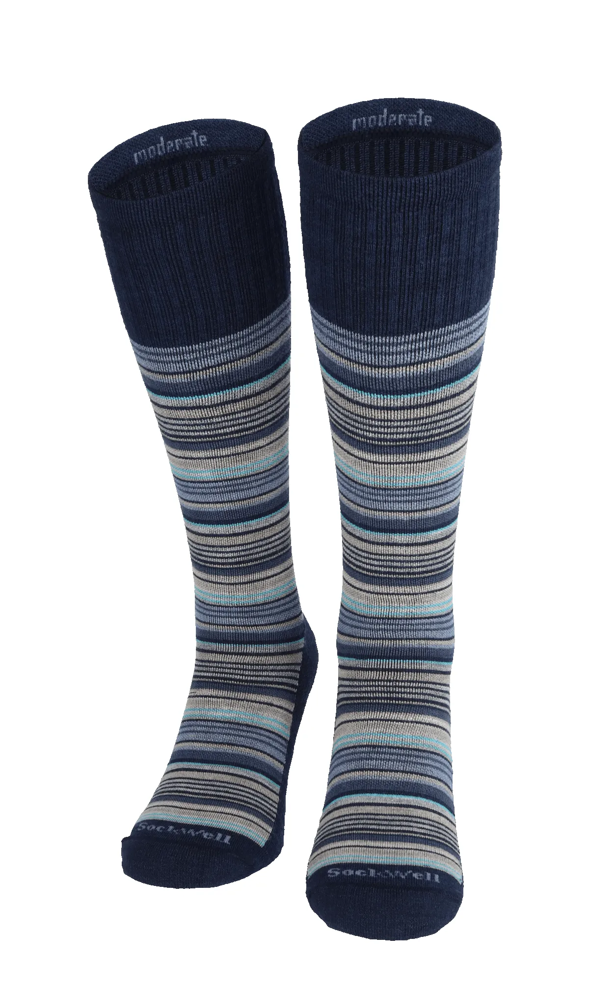 Sunset Stripe Men Moderate Compression Socks Navy sold by Sockwell product image thumbnail 2