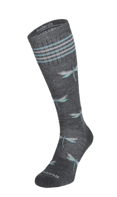 Dragonfly Women Moderate Socks Charcoal Sparkle sold by Sockwell
