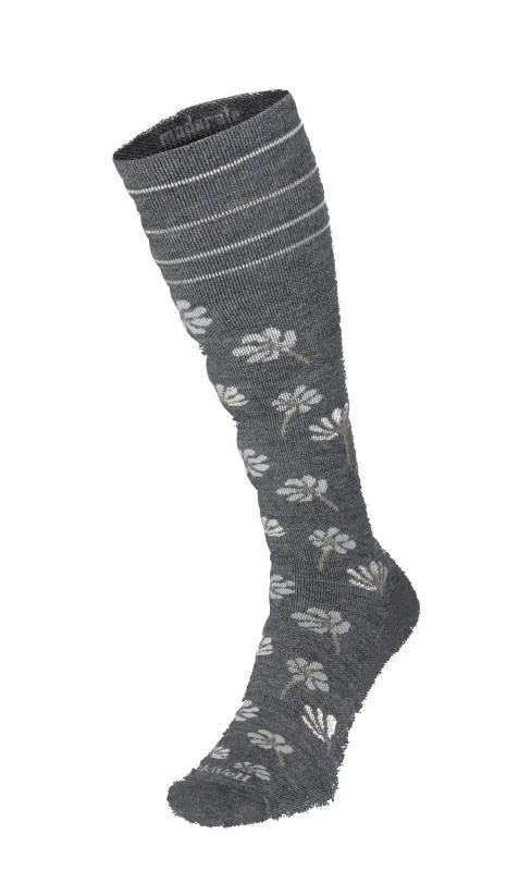 Field Flower Women Compression Socks Class 1 Charcoal sold by Sockwell