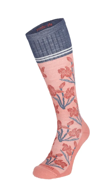 Iris Women's Moderate Compression Socks Pink Clay made by Sockwell