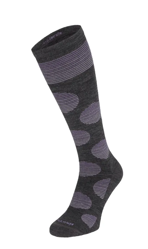 Featherweight Dot Women Moderate Compression Socks Charcoal made by Sockwell