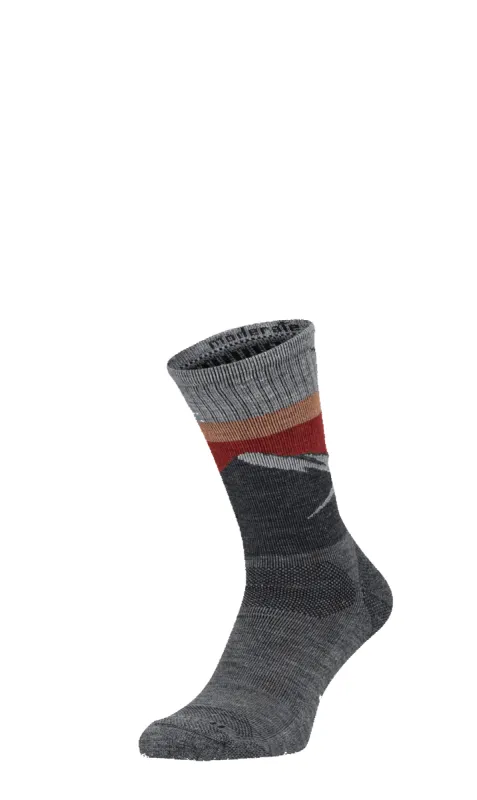 Modern Mountain Crew Men Compression Hiking Socks Grey sold by Sockwell