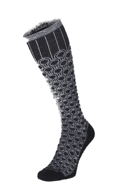 Deco Dot Women Moderate Compression Socks Black sold by Sockwell
