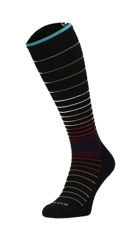 Circulator Women Moderate Compression Socks Black Stripe sold by Sockwell