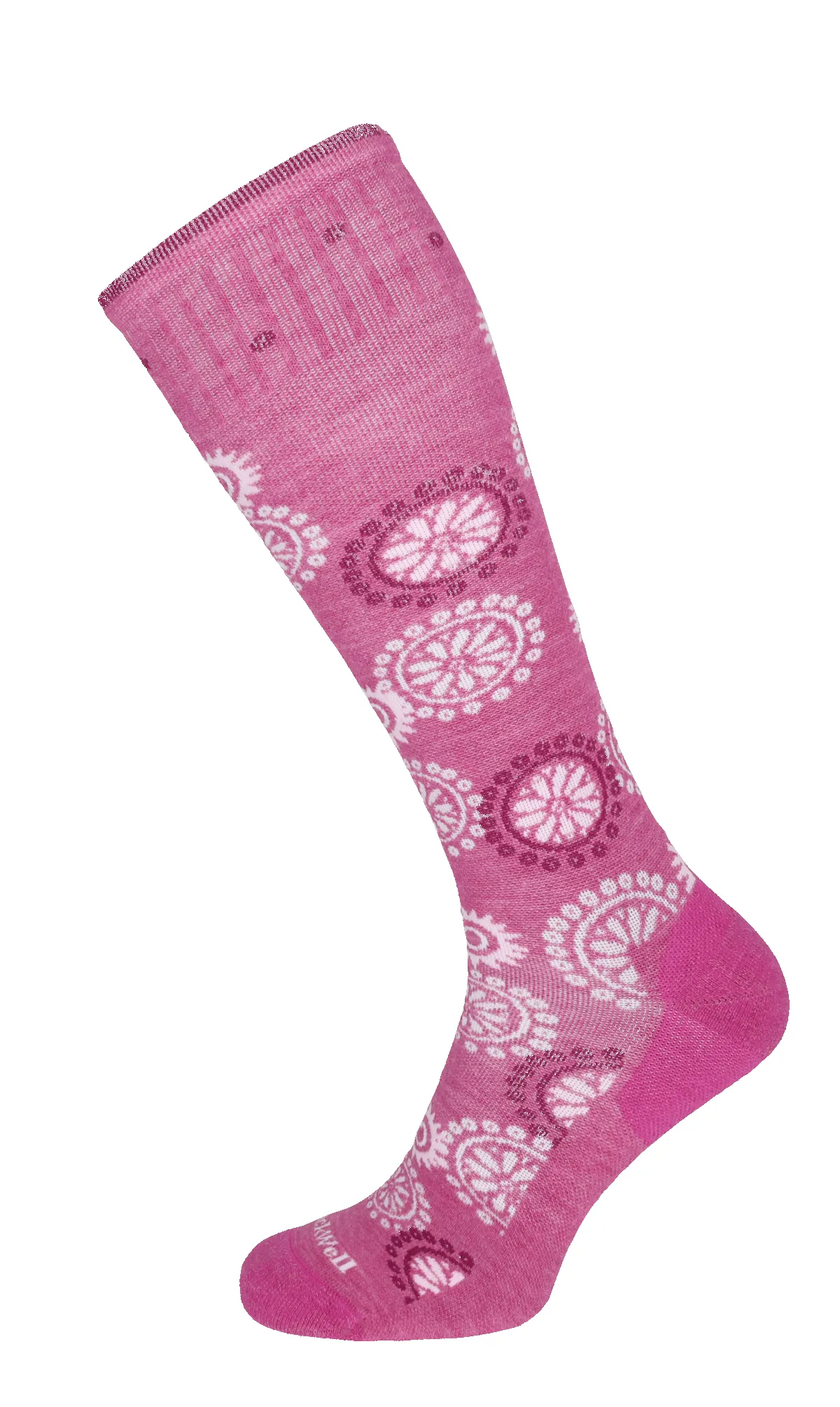 Block Print Women Moderate Compression Socks Raspberry sold by Sockwell product image thumbnail 3