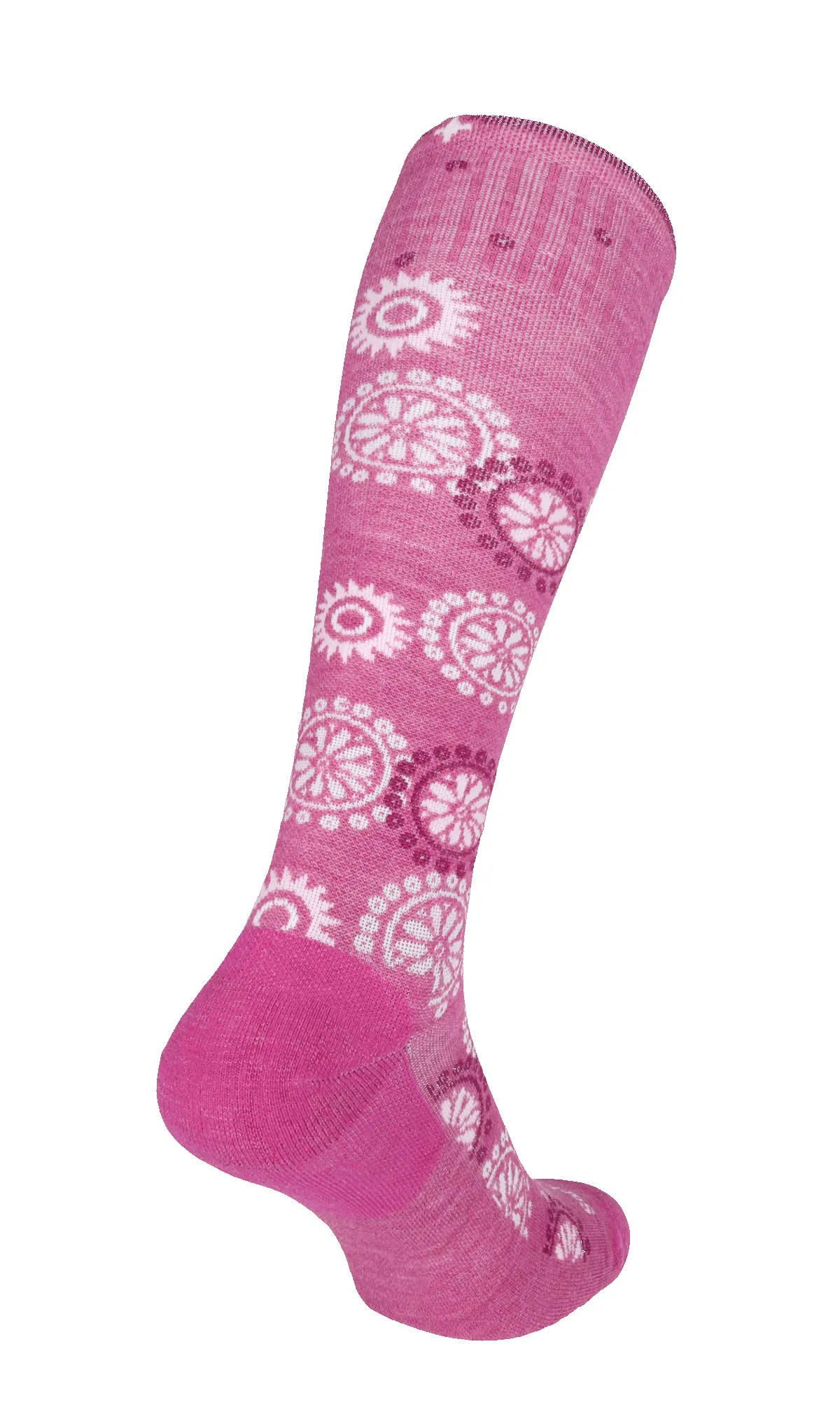 Block Print Women Moderate Compression Socks Raspberry sold by Sockwell product image thumbnail 4