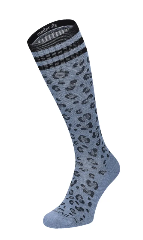 Leopard Women Moderate Compression Socks Bluestone sold by Sockwell
