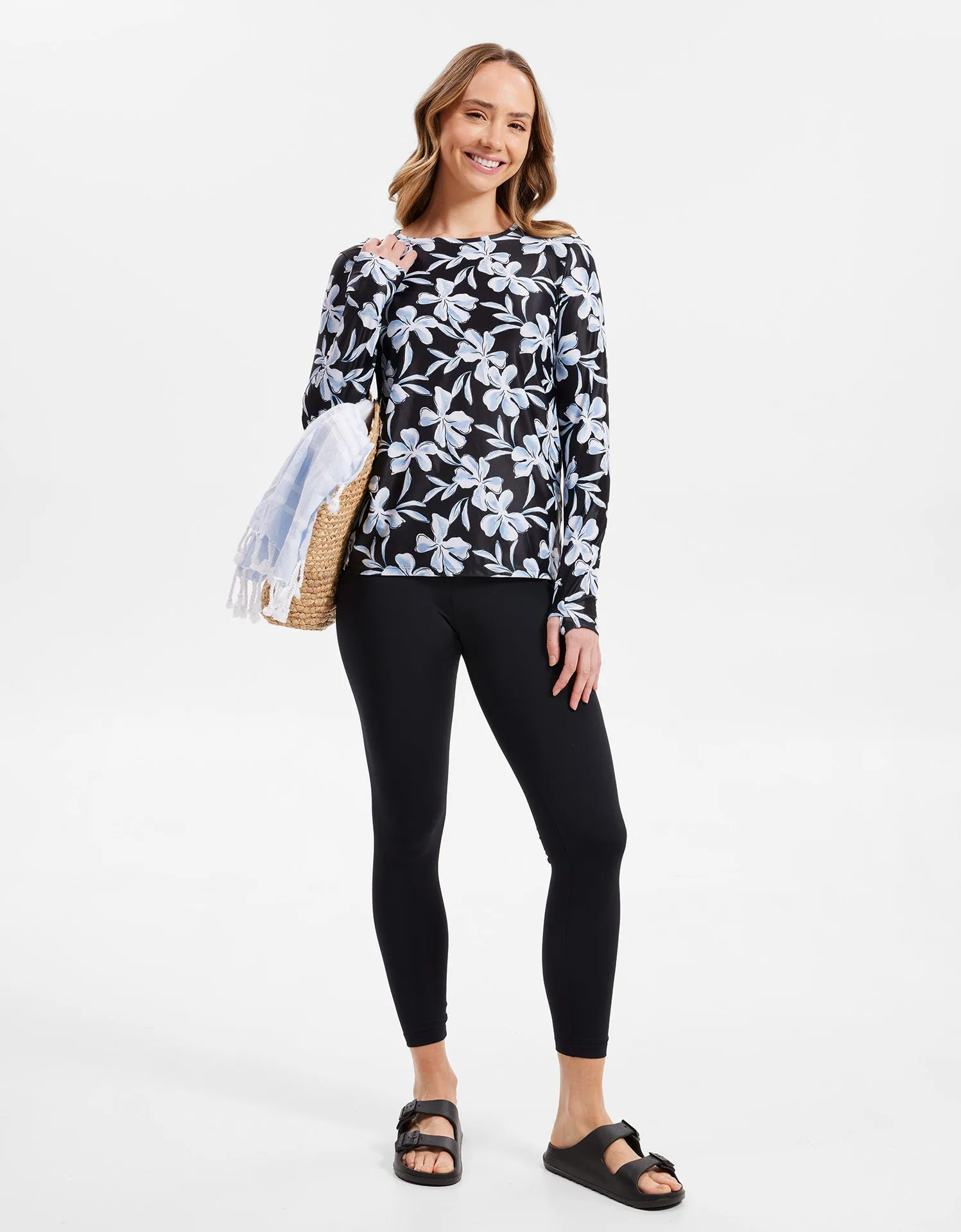 Long Sleeve Printed Swim Top UPF 50+ sold by Solbari product image thumbnail 4