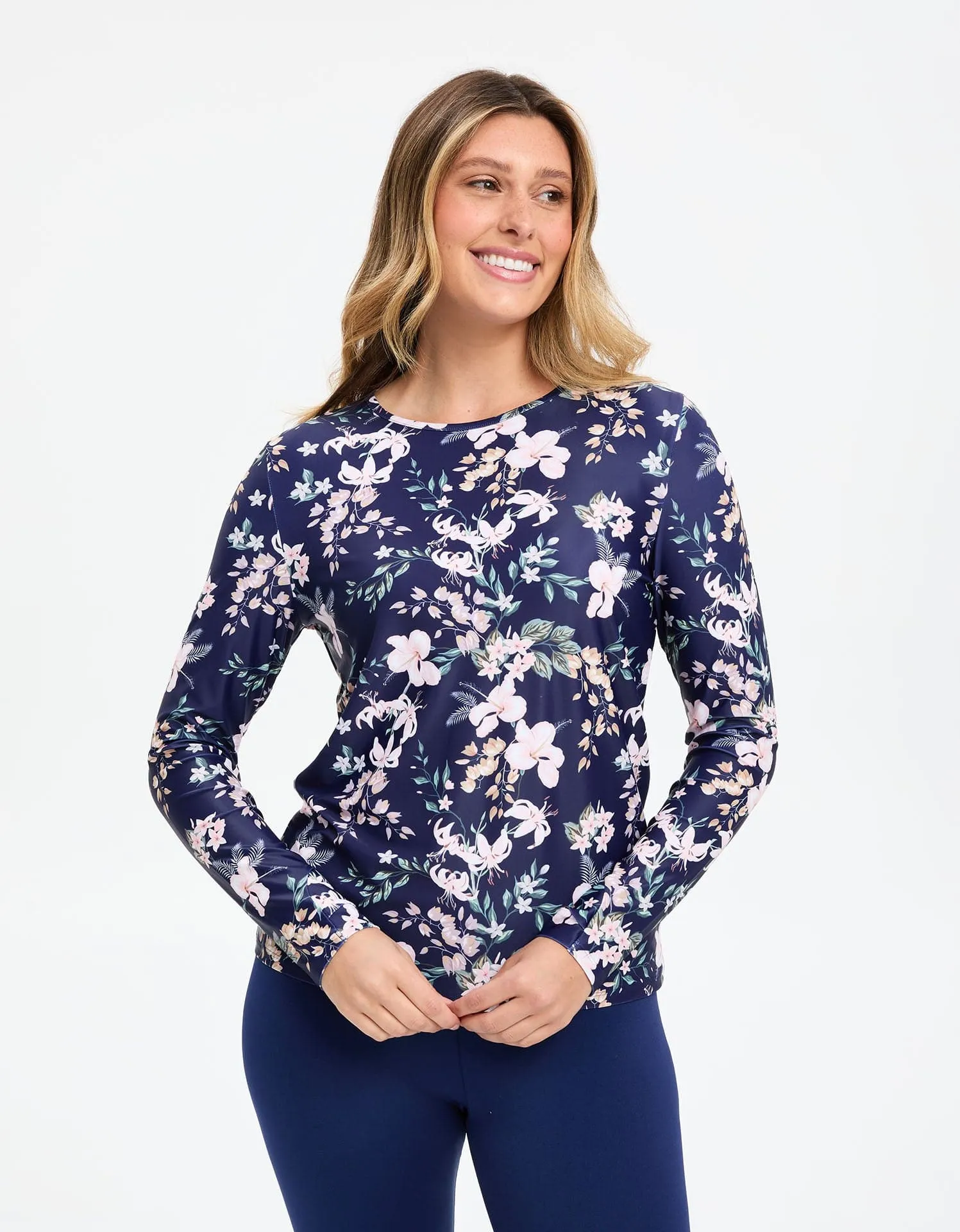 Long Sleeve Printed Swim Top UPF 50+ sold by Solbari product image thumbnail 5