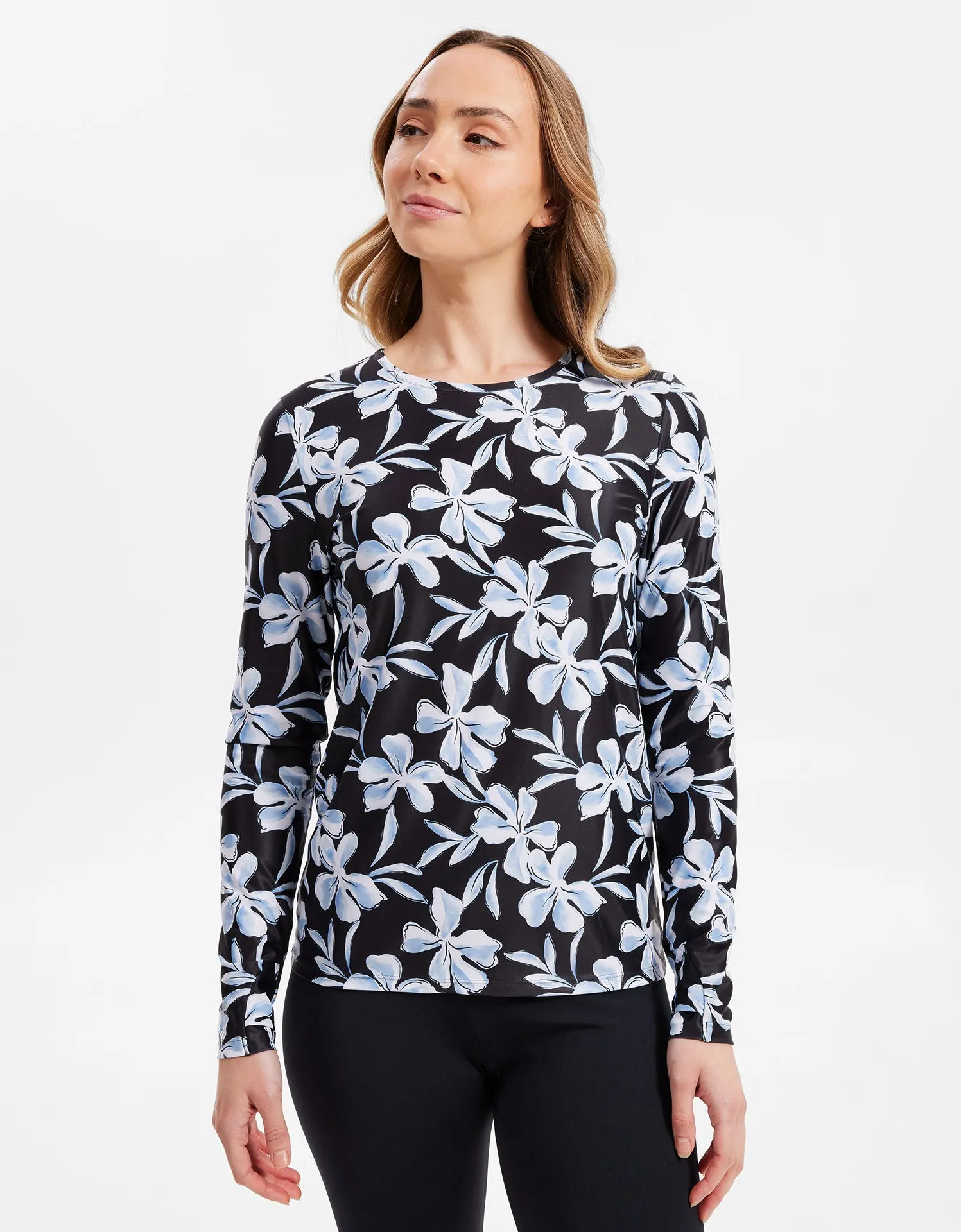 Long Sleeve Printed Swim Top UPF 50+ sold by Solbari product image thumbnail 2