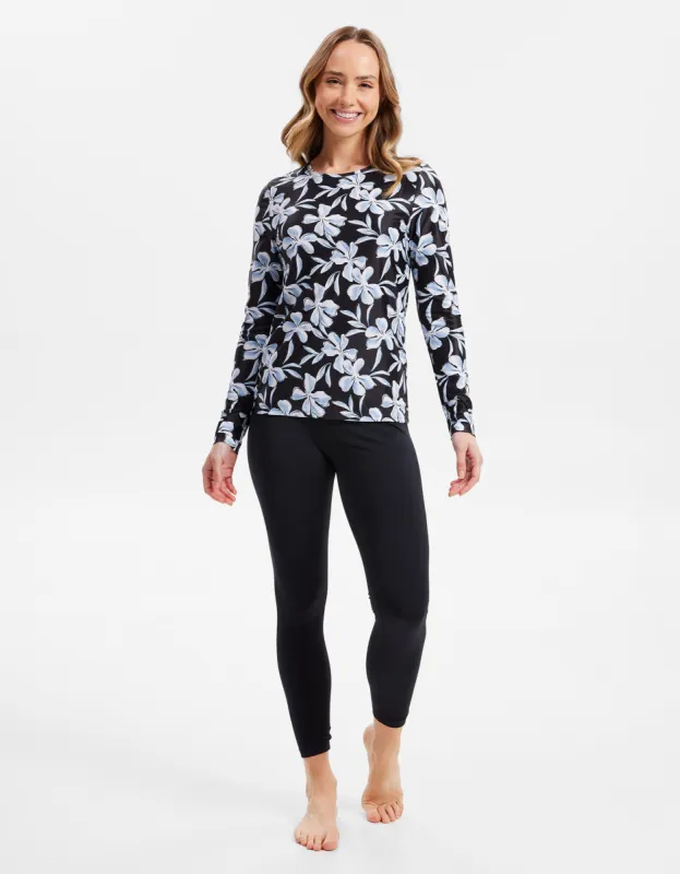 Long Sleeve Printed Swim Top UPF 50+ sold by Solbari