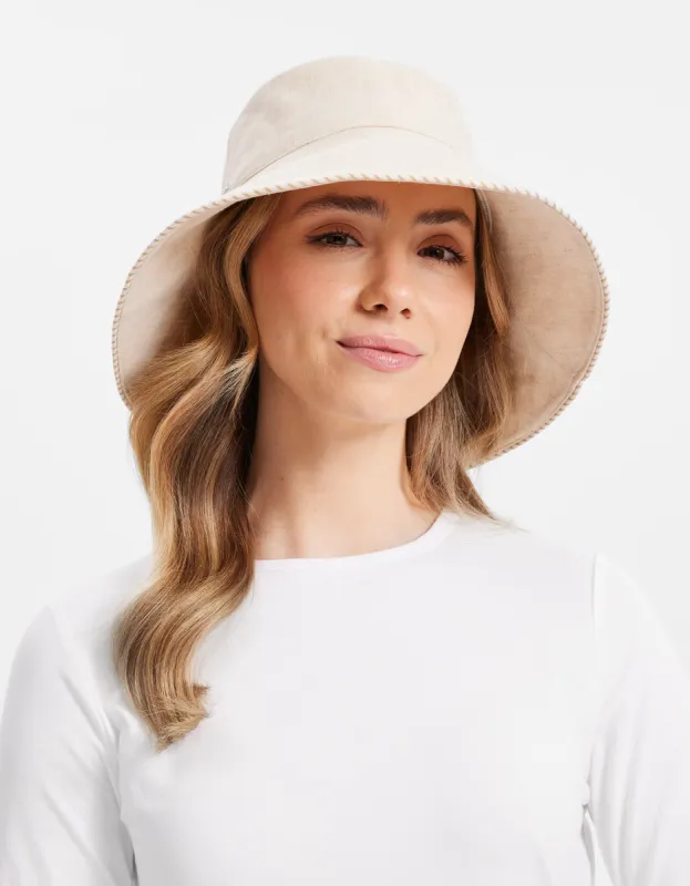 Palm Beach Cotton Linen Sun Hat UPF 50+ sold by Solbari