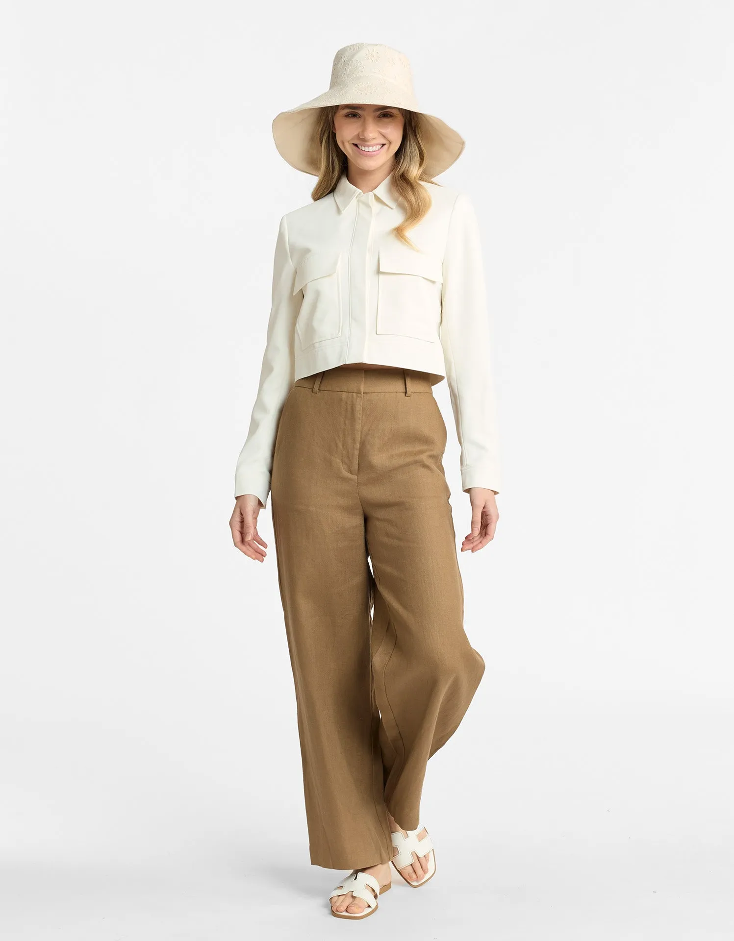 Ultra Wide Brim Broderie Sun Hat UPF 50+ sold by Solbari product image thumbnail 4