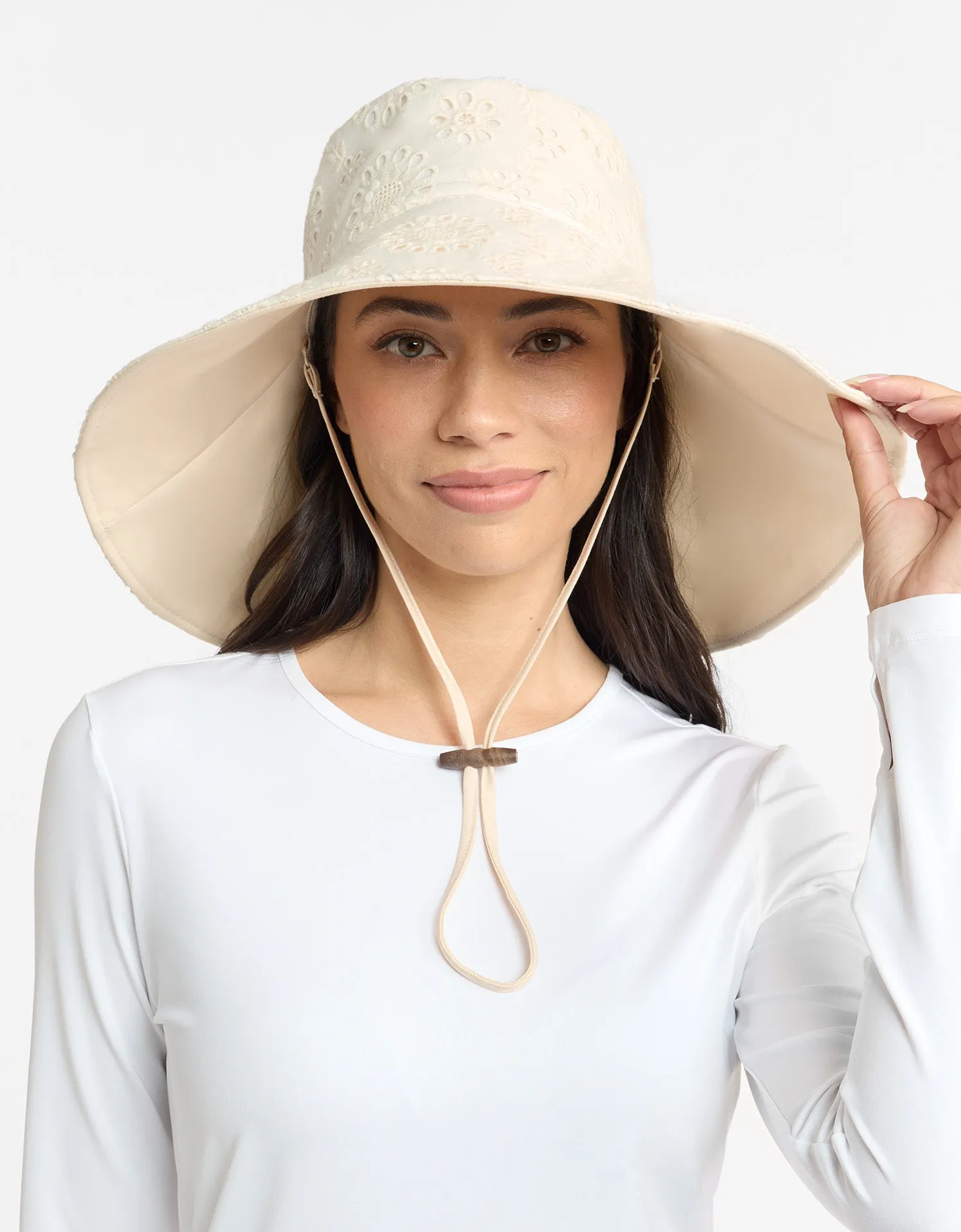 Ultra Wide Brim Broderie Sun Hat UPF 50+ sold by Solbari product image thumbnail 5