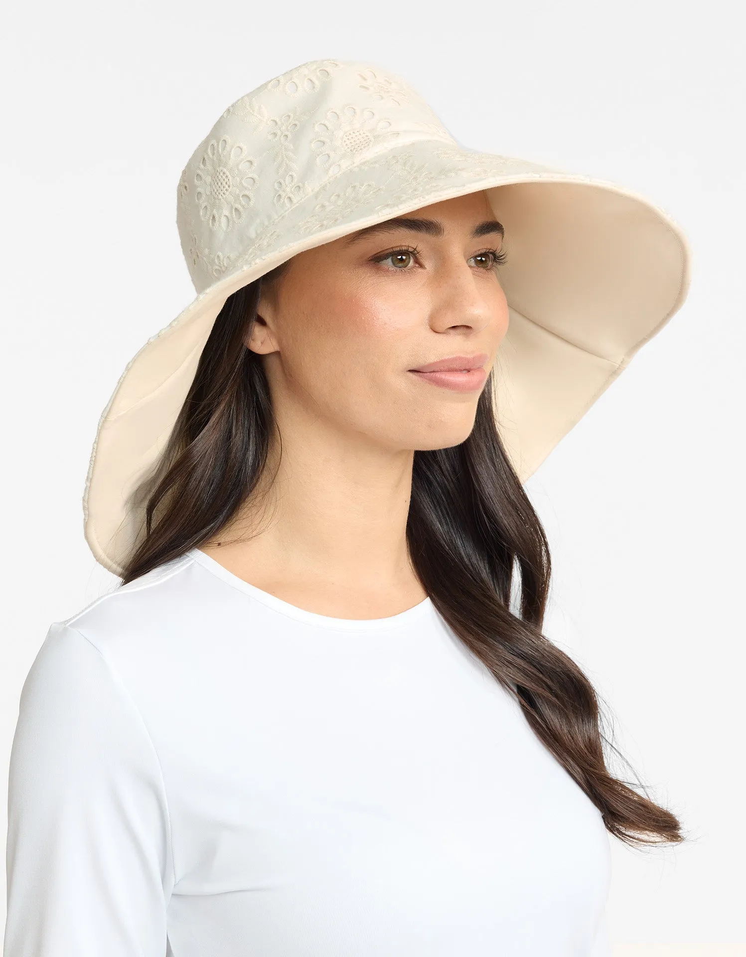 Ultra Wide Brim Broderie Sun Hat UPF 50+ sold by Solbari product image thumbnail 3