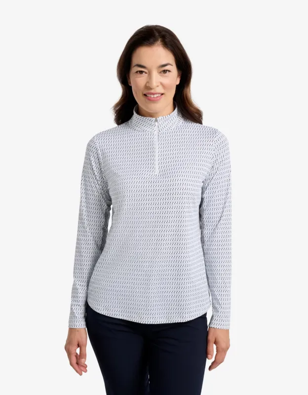 Long Sleeve Printed Quarter Zip Top UPF 50+ sold by Solbari