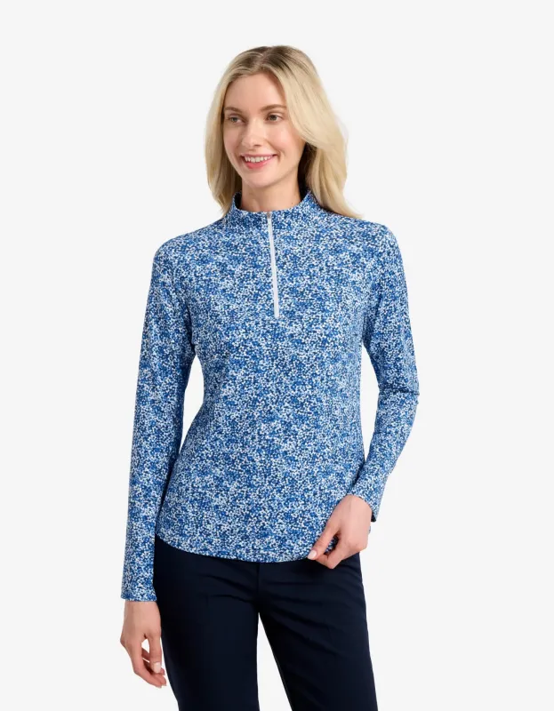 Long Sleeve Printed Quarter Zip Top UPF 50+ sold by Solbari