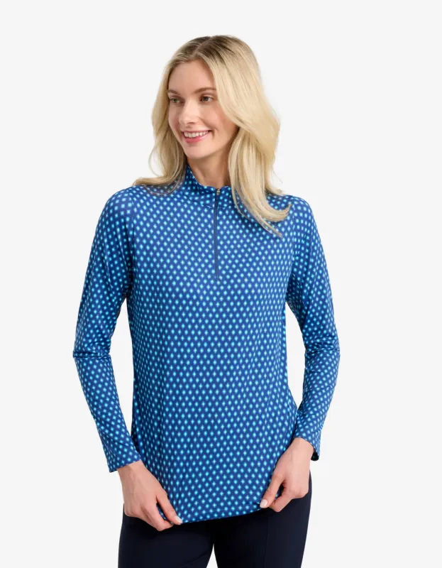 Long Sleeve Printed Quarter Zip Top UPF 50+ sold by Solbari