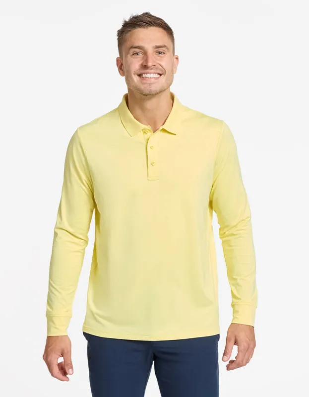 Long Sleeve Rib Collar Polo Shirt UPF 50+ Active Collection sold by Solbari