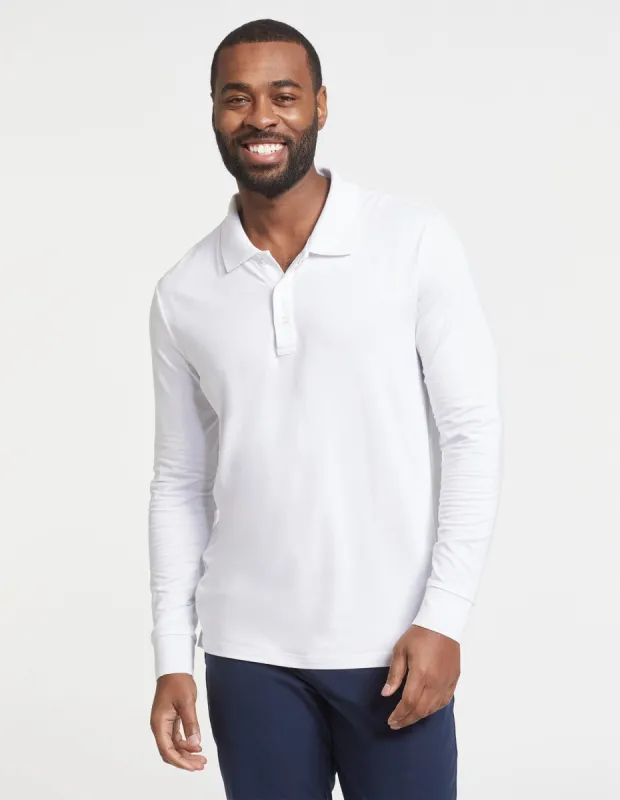 Long Sleeve Rib Collar Polo Shirt UPF 50+ Sensitive Collection sold by Solbari