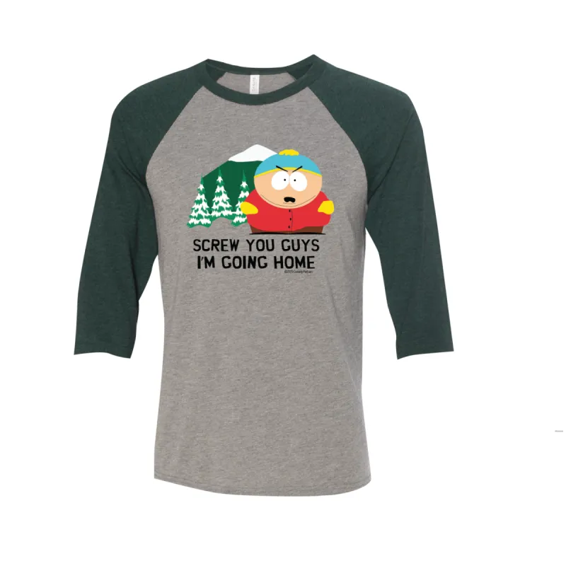 South Park Cartman Screw You Guys Raglan Baseball T-Shirt sold by South Park Shop