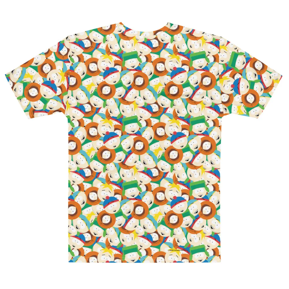 South Park Character Faces Tossed Pattern Adult All-Over Print T-Shirt sold by South Park Shop product image thumbnail 3