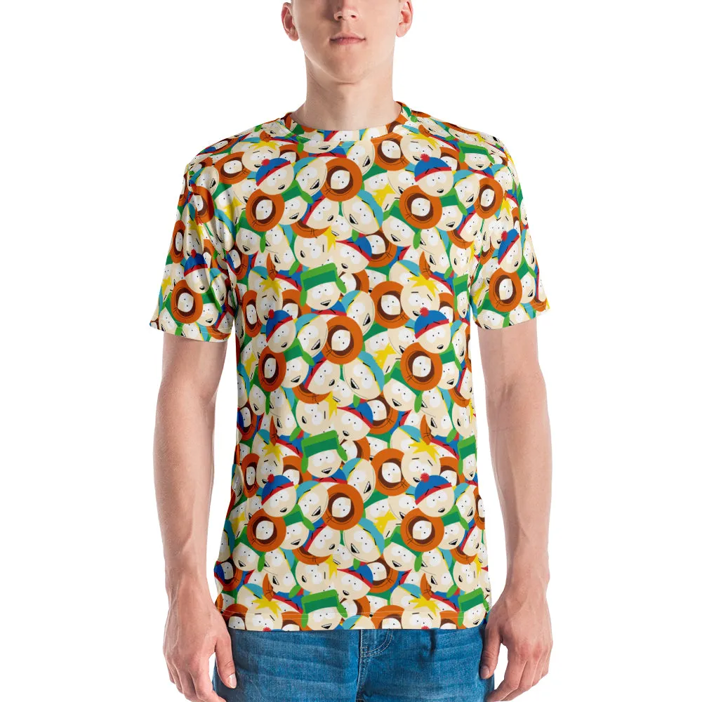 South Park Character Faces Tossed Pattern Adult All-Over Print T-Shirt sold by South Park Shop product image thumbnail 2