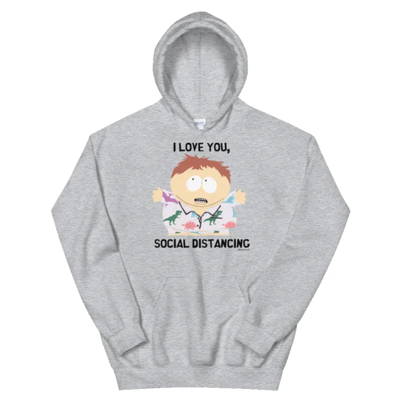 South Park I Love You Social Distancing Fleece Hooded Sweatshirt sold by South Park Shop