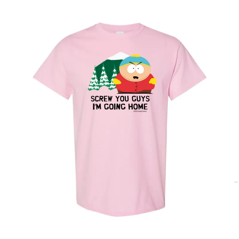 South Park Cartman Screw You Guys Pink Short Sleeve T-Shirt sold by South Park Shop