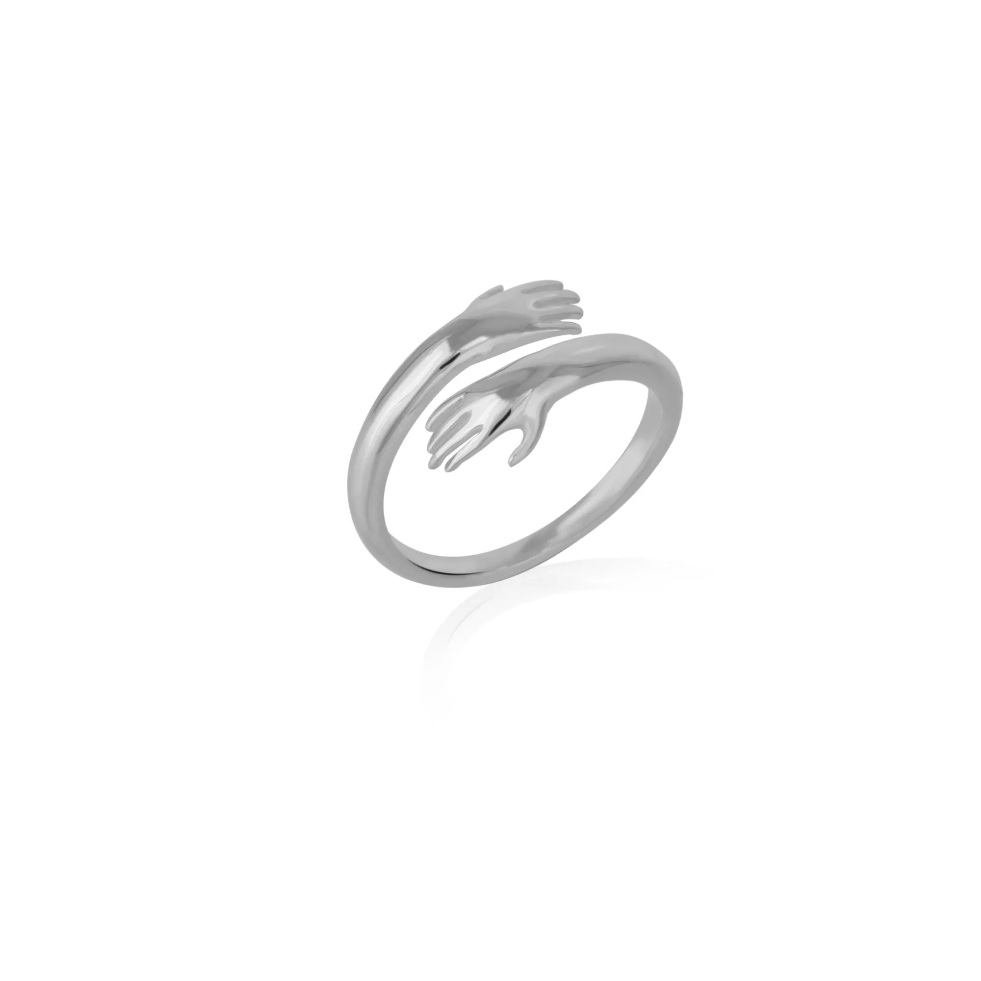 Hug Ring With Hands Sterling Silver and Gold Plated sold by Spero London product image thumbnail 4
