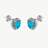 Heart Of Ocean Blue Sterling Silver Stud Earrings sold by Spero London
