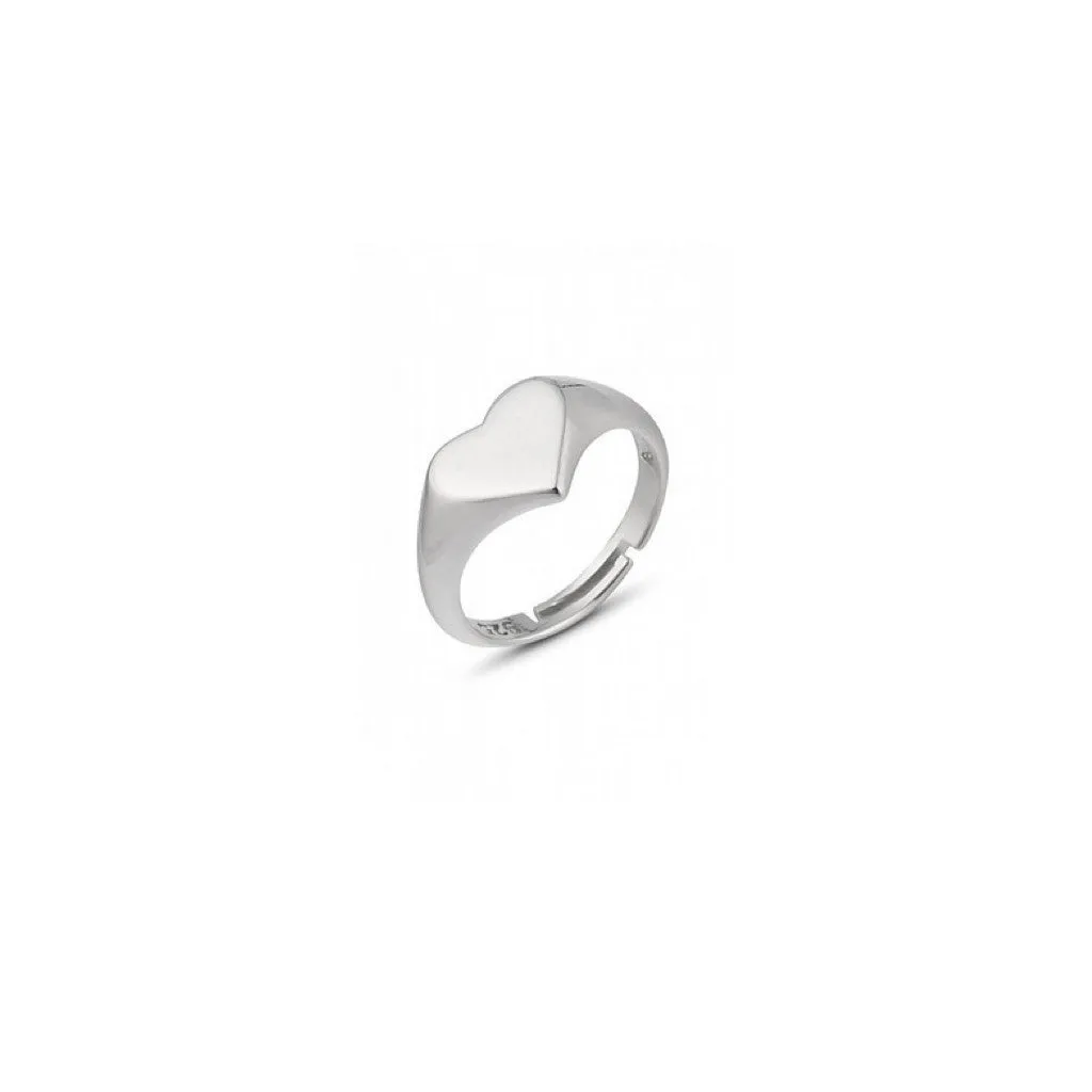 Sterling Silver Heart Love Signet Ring sold by Spero London product image thumbnail 5