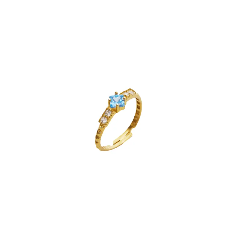 Square Jewelled CZ Sterling Silver Ring sold by Spero London