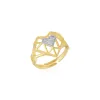 Geometric Heart Adjustable Ring in Sterling Silver sold by Spero London