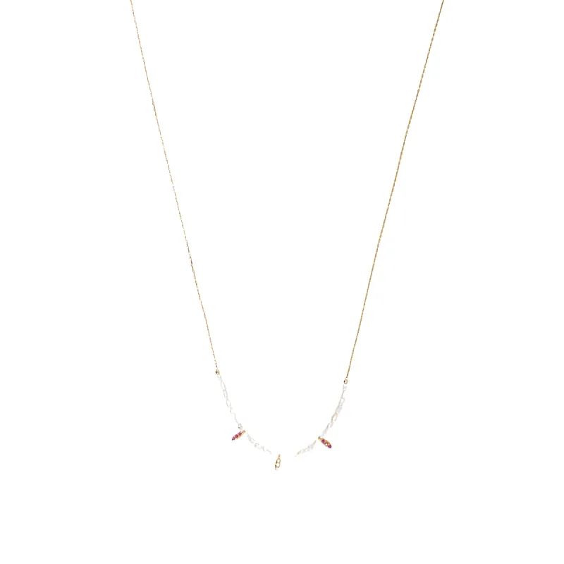 Sterling Silver Gold Plated Baroque Pearl Necklace sold by Spero London