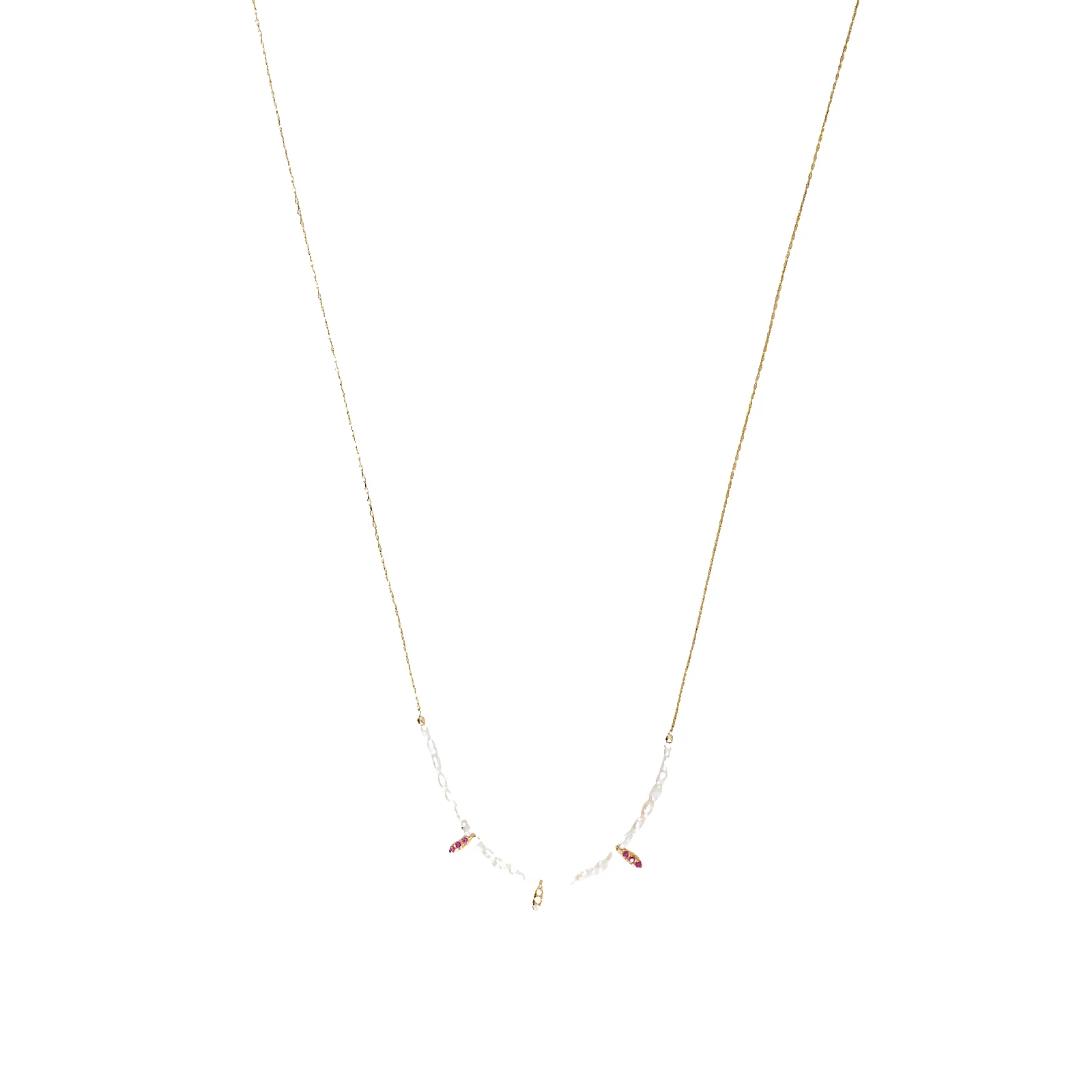 Sterling Silver Gold Plated Baroque Pearl Necklace sold by Spero London