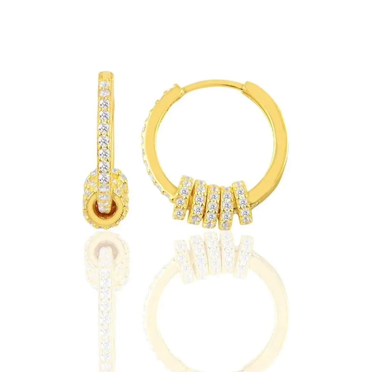 Sterling Silver CZ Jewelled Hoops sold by Spero London product image thumbnail 3