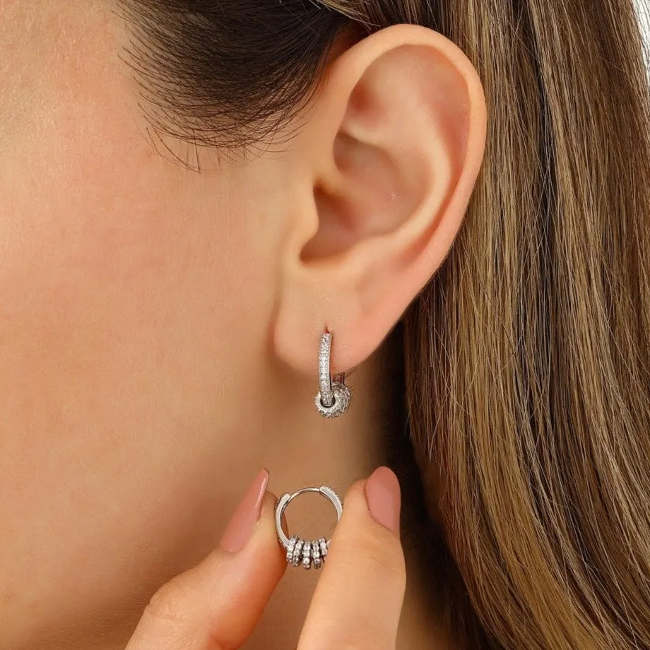 Sterling Silver CZ Jewelled Hoops sold by Spero London product image thumbnail 2