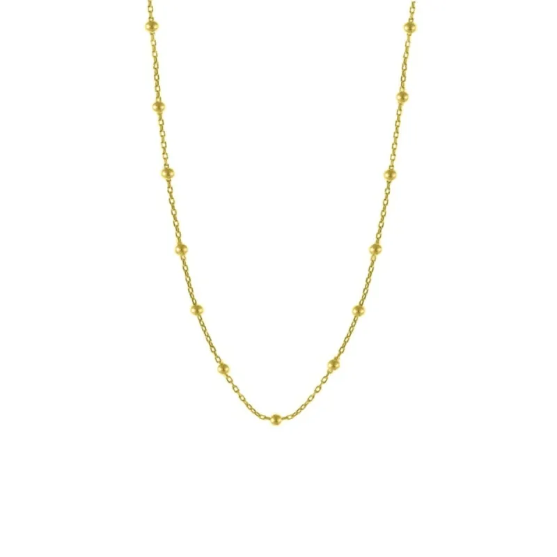 Bead Chain Sterling Silver Satellite Necklace sold by Spero London