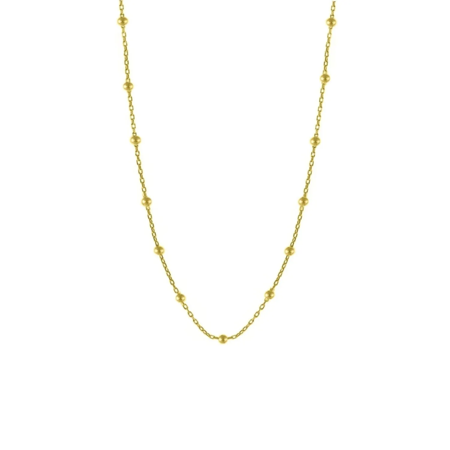 Bead Chain Sterling Silver Satellite Necklace sold by Spero London